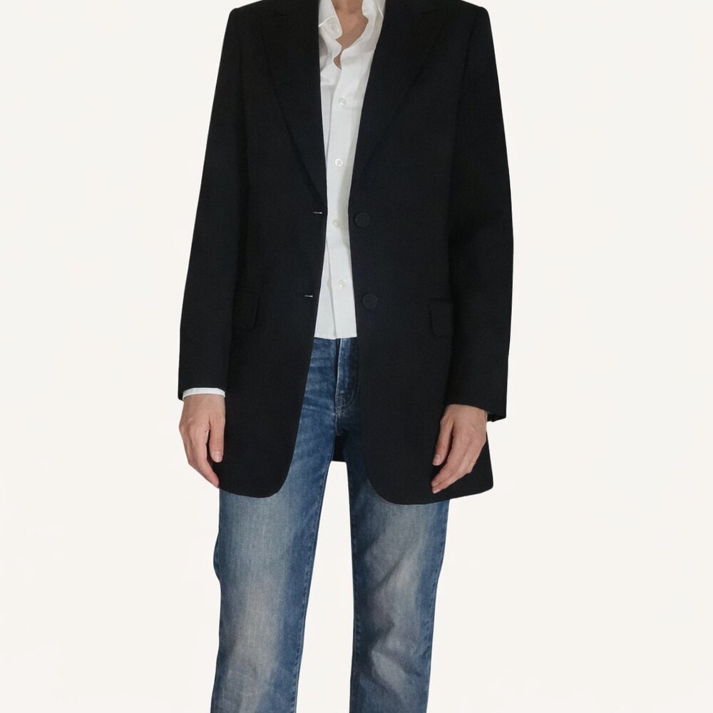Chloé Black Tailored Blazer Longline Minimal Classic Structured Jacket